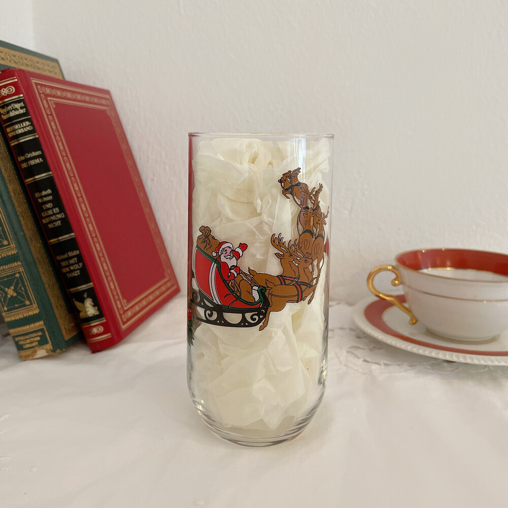 vintage Christmas santa glass