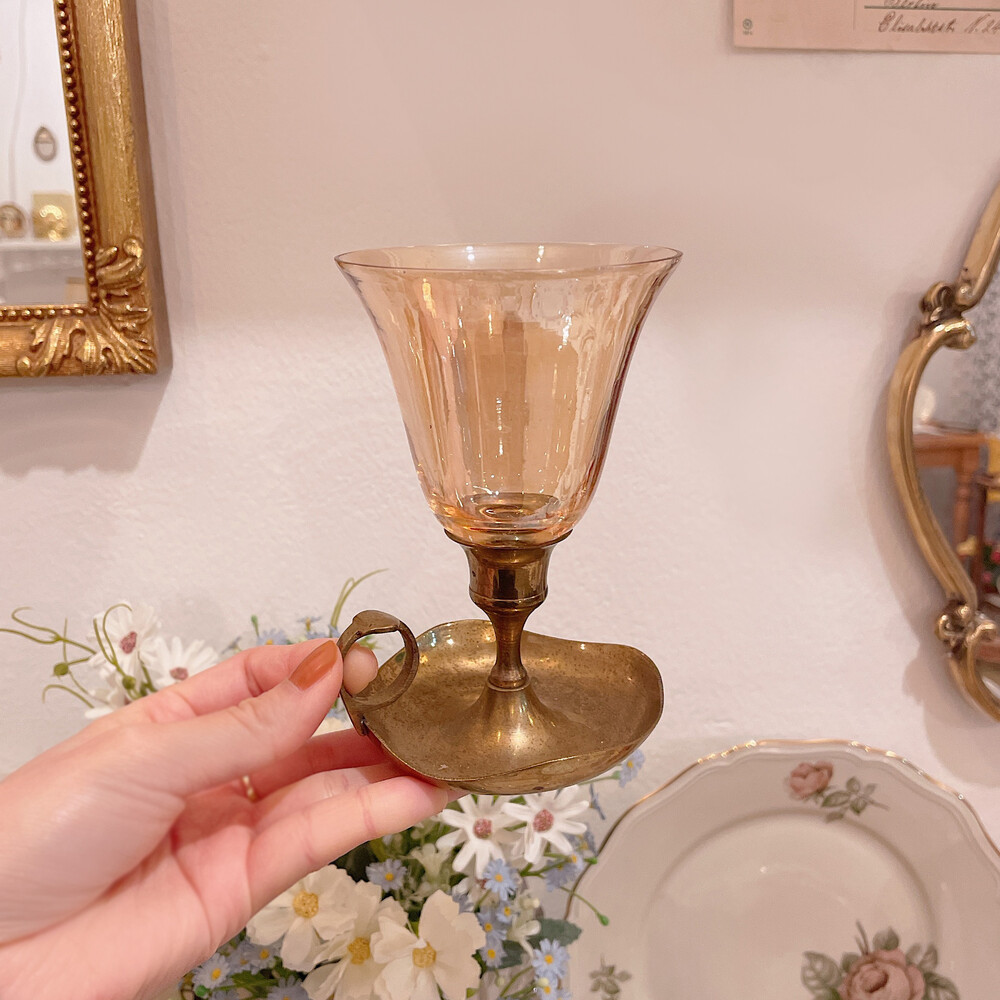 vintage opal votive candle holder