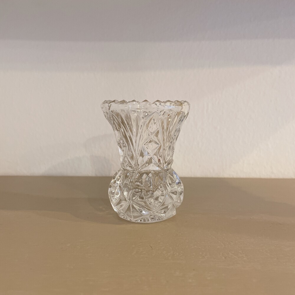 vintage crystal mini vase, from UK