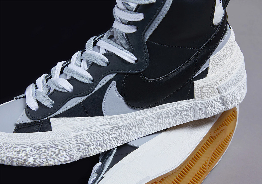 sacai x blazer mid black grey