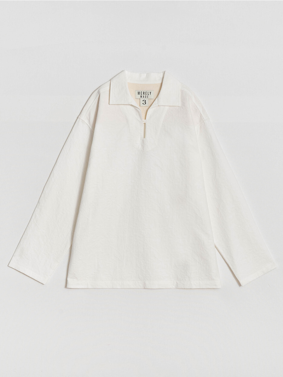 PURE WHITE FLOWER JACQUARD MARINER SHIRT