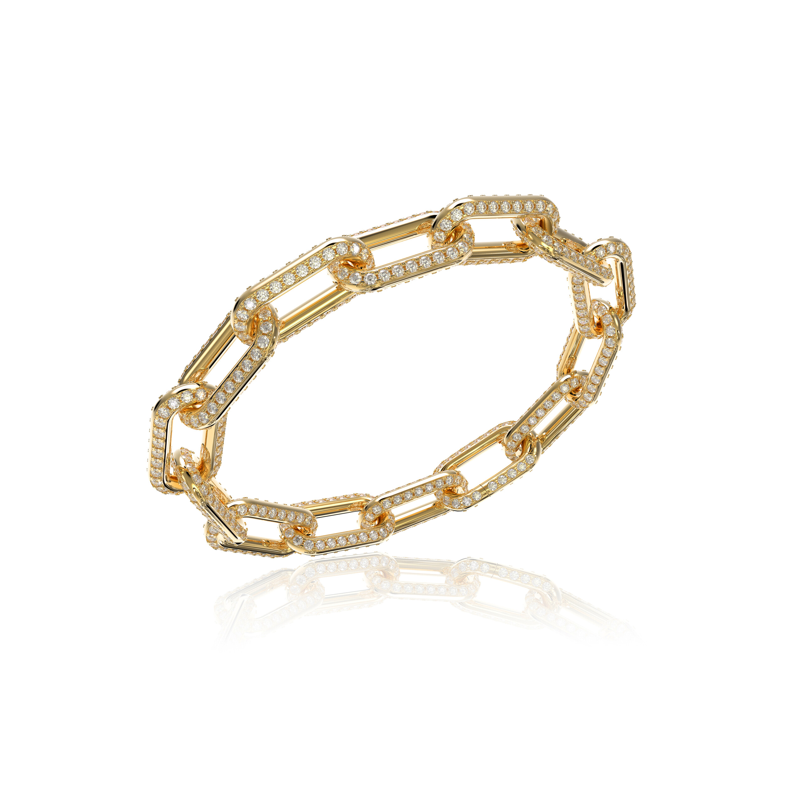 Rectangle link diamond bracelet`L.18k