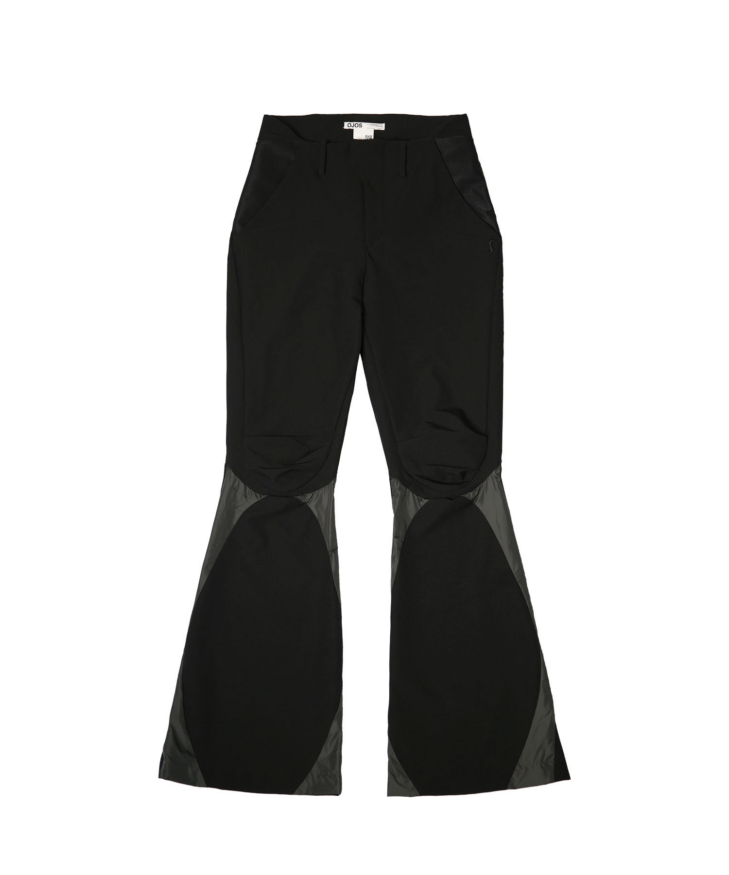 Unbalanced Waist Bootcut Pants Black
