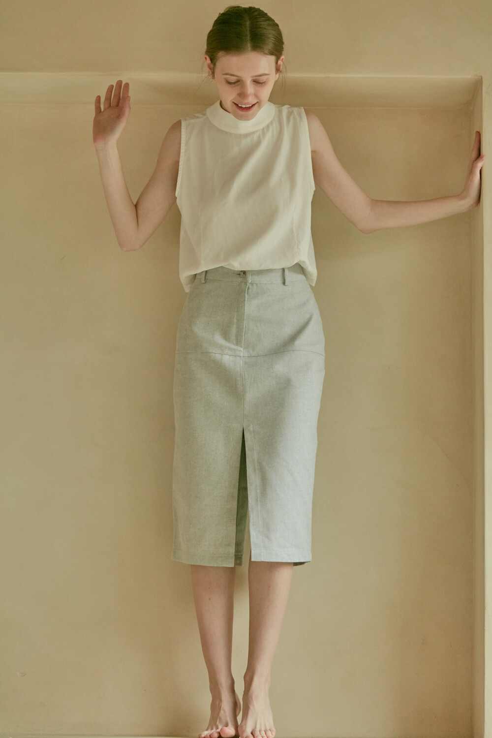 janesmith✨HERRINGBONE SLIT SKIRT