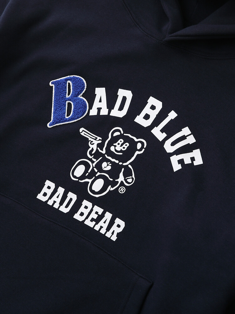 パーカー BadBlue (バッドブルー) BadBear Hoodie Navy レディース M Bad Blue(バッドブルー) パーカー・フーディ(レディース