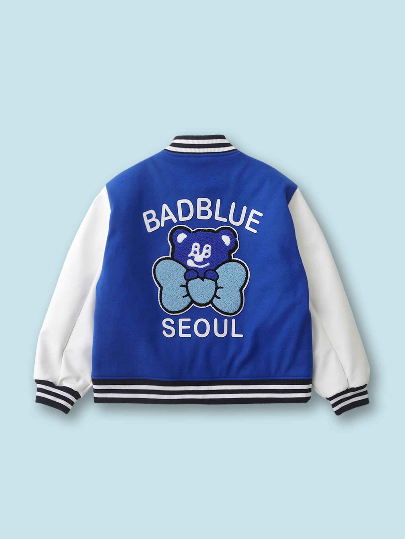 ★Bad Blue★ BadBear Seoul Varsity Jacket Navy MUSINSA | BADBLUE BadBear Seoul Varsity Jacket Navy