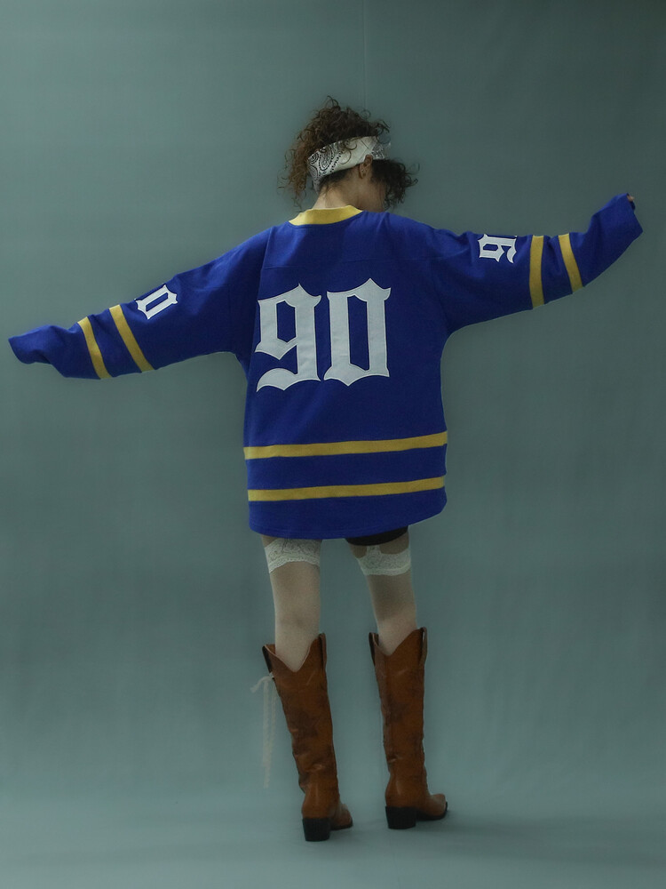 ★Bad Blue★ Fleece Hockey Jersey Navy b0514 Hockey Jersey Blue