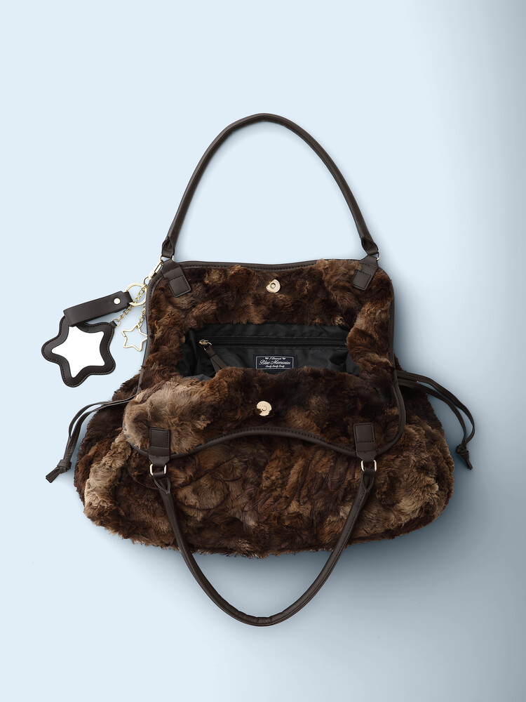 バッグ Bad Blue Eco Fur Pillow Bag (Brown) バッグ Bad Blue Eco Fur Pillow Bag (Brown) Eco Fur Dimsum Bag Brown