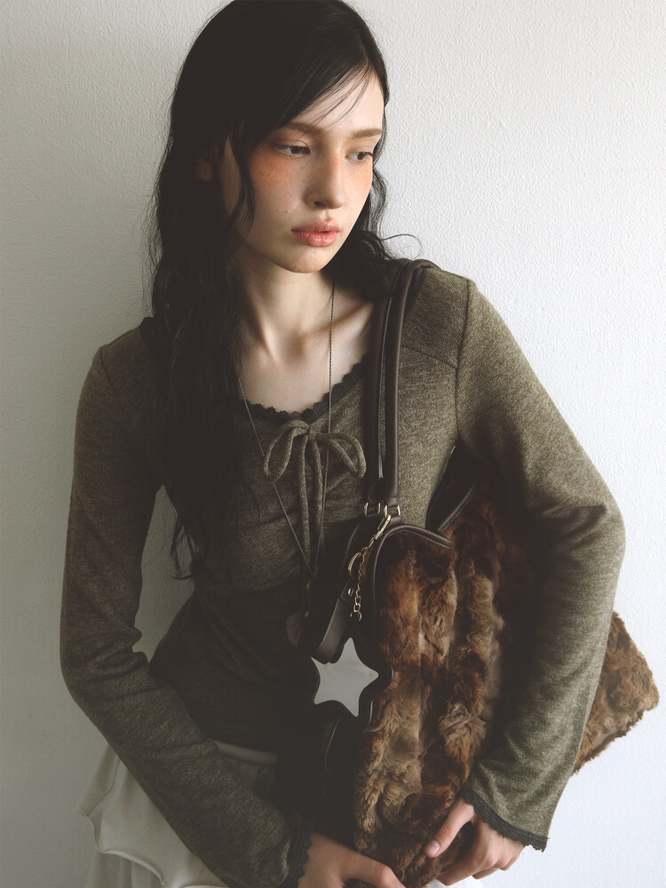 Eco Fur Dimsum Bag Brown