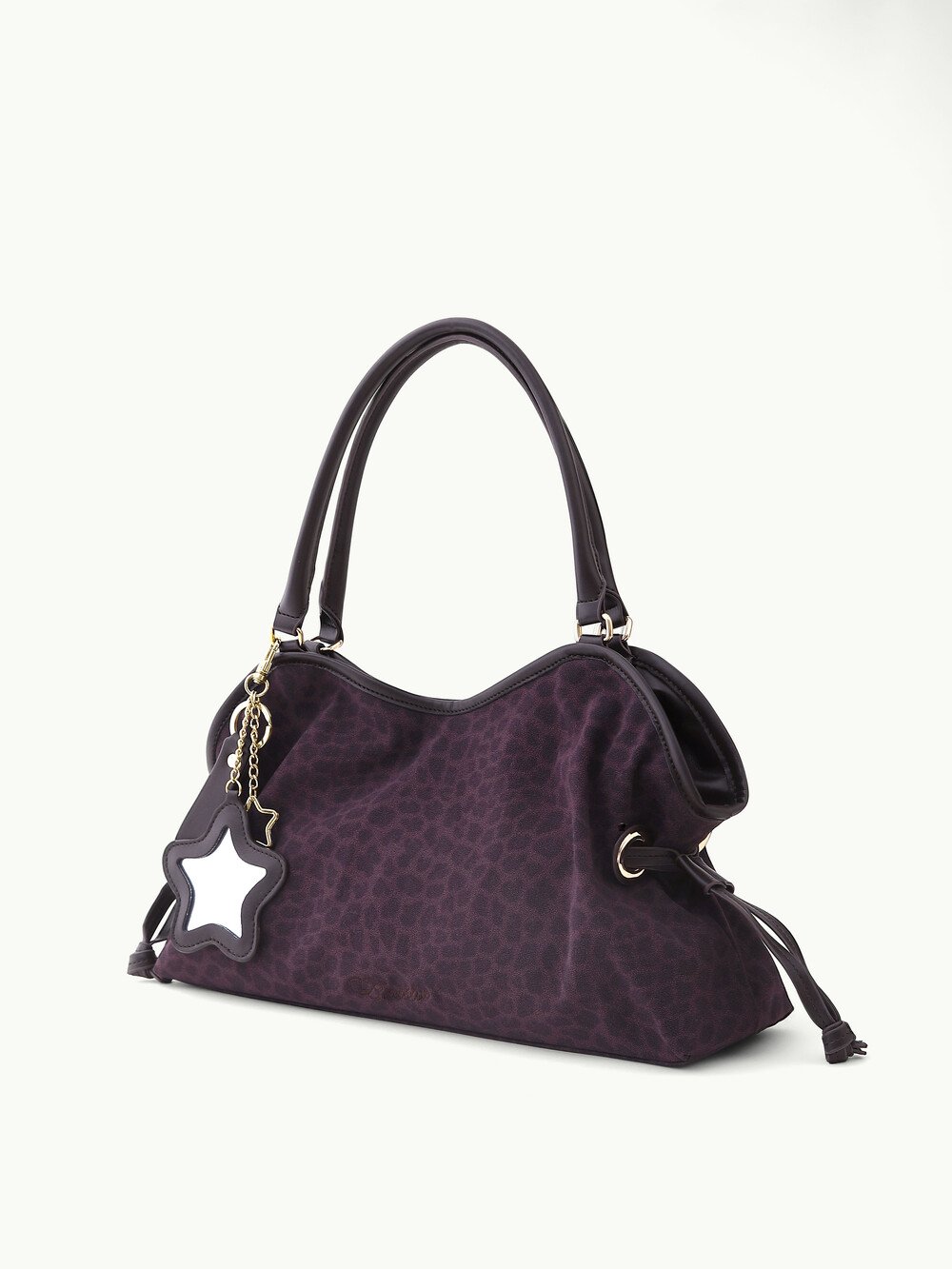 Mini Washed Leopard Dimsum Bag Purple
