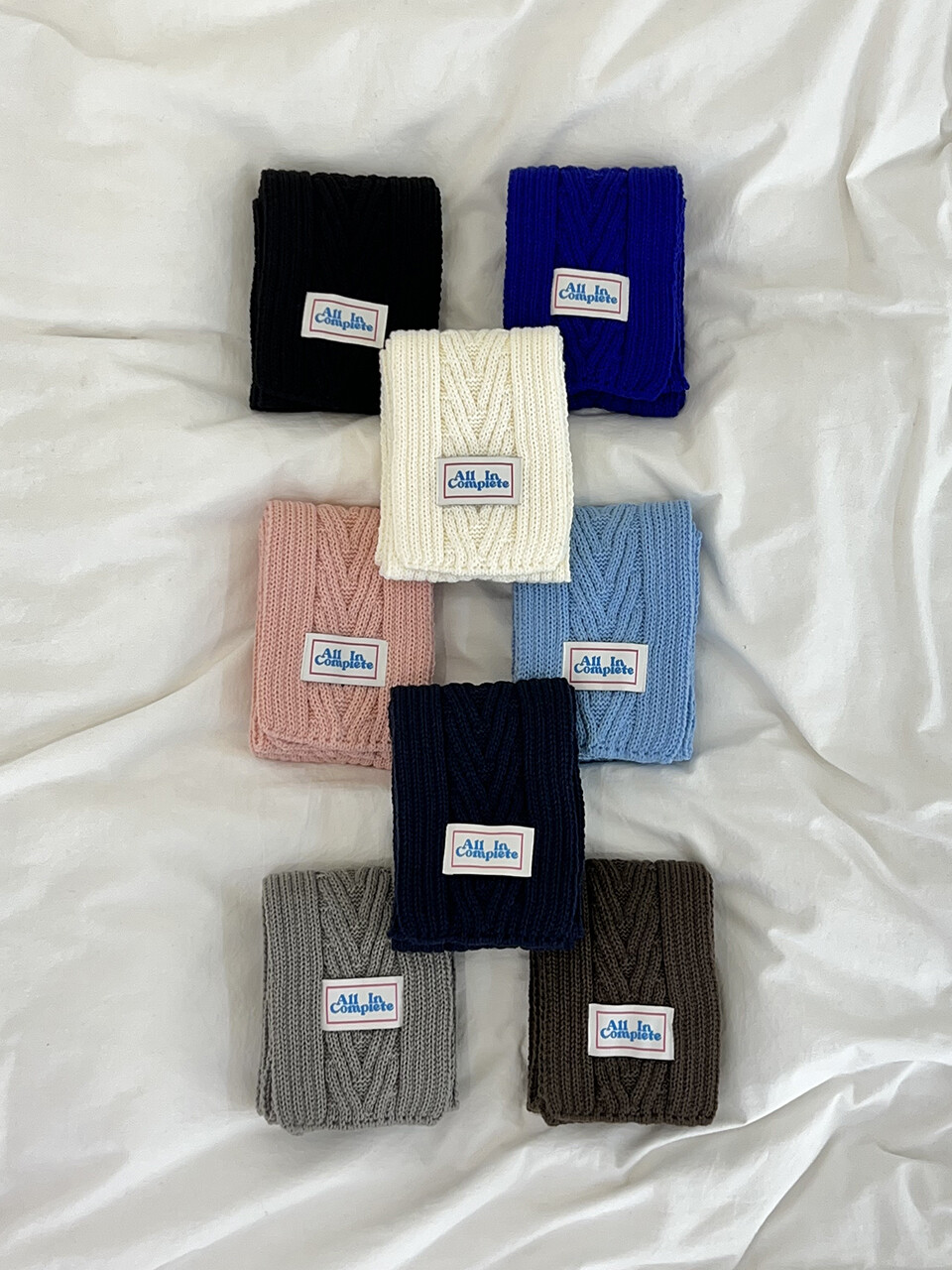 【ALLINCOMPLETE】Arrow Knit Mini Muffler マフラー アローニットミニマフラー (Cream) - ALLINCOMPLETE | 60