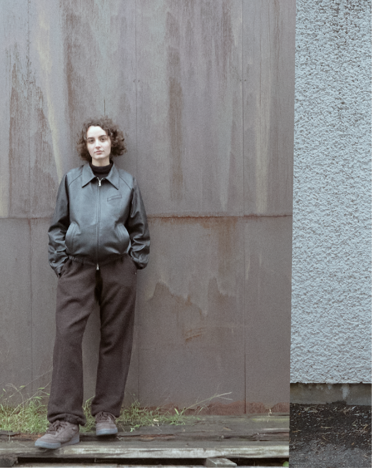 001]Appendix leather blouson (A4) /black