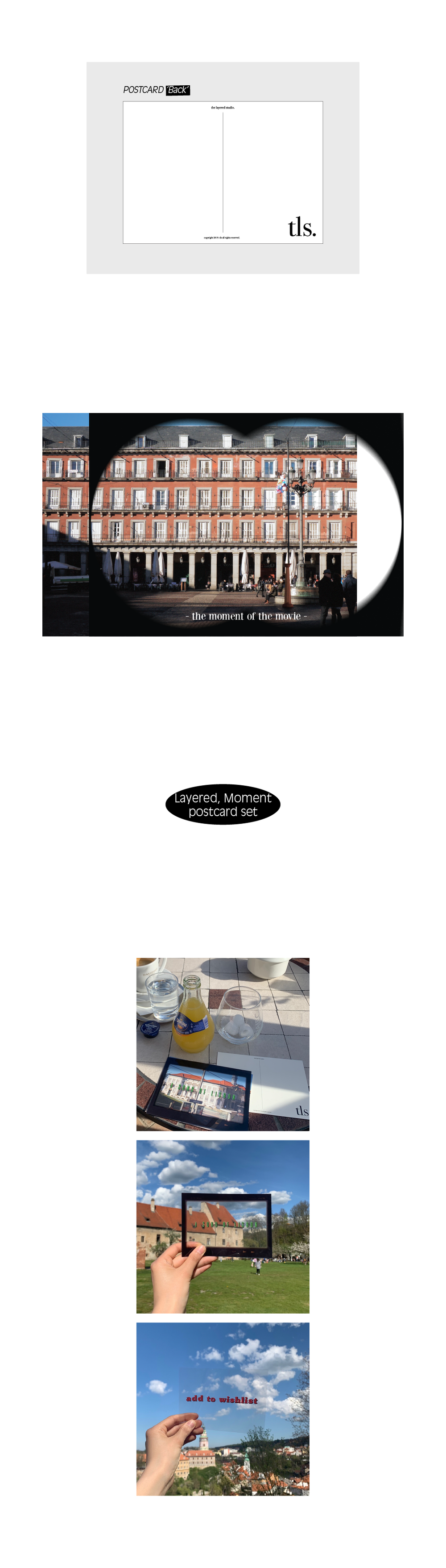 Layered, Moment postcard set