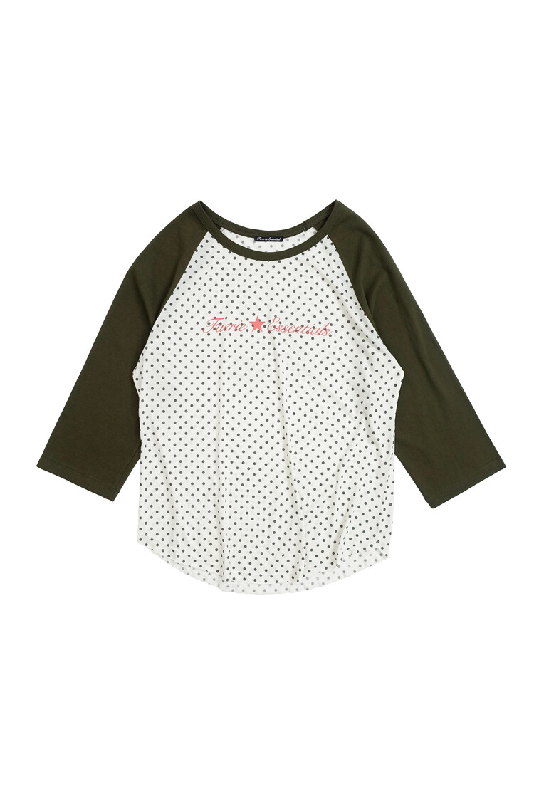 【fa.er.ie】dot raglan sleeve top 7차☆[F.E.E.S] dot raglan sleeve top (blue)