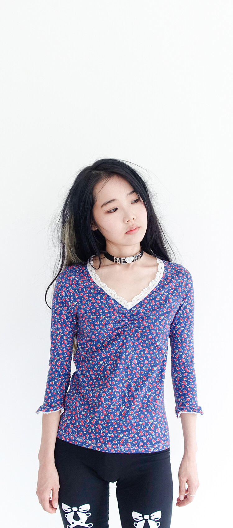 【fa.er.ie】little strawberry lace top 8차☆[F.E.E.S] little strawberry lace top (navy)