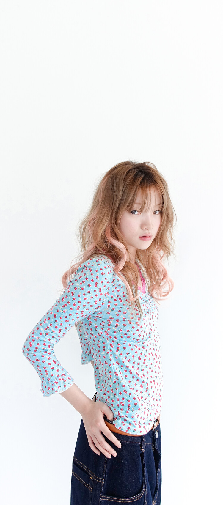 35차☆[F.E.E.S] little strawberry lace top (mint)