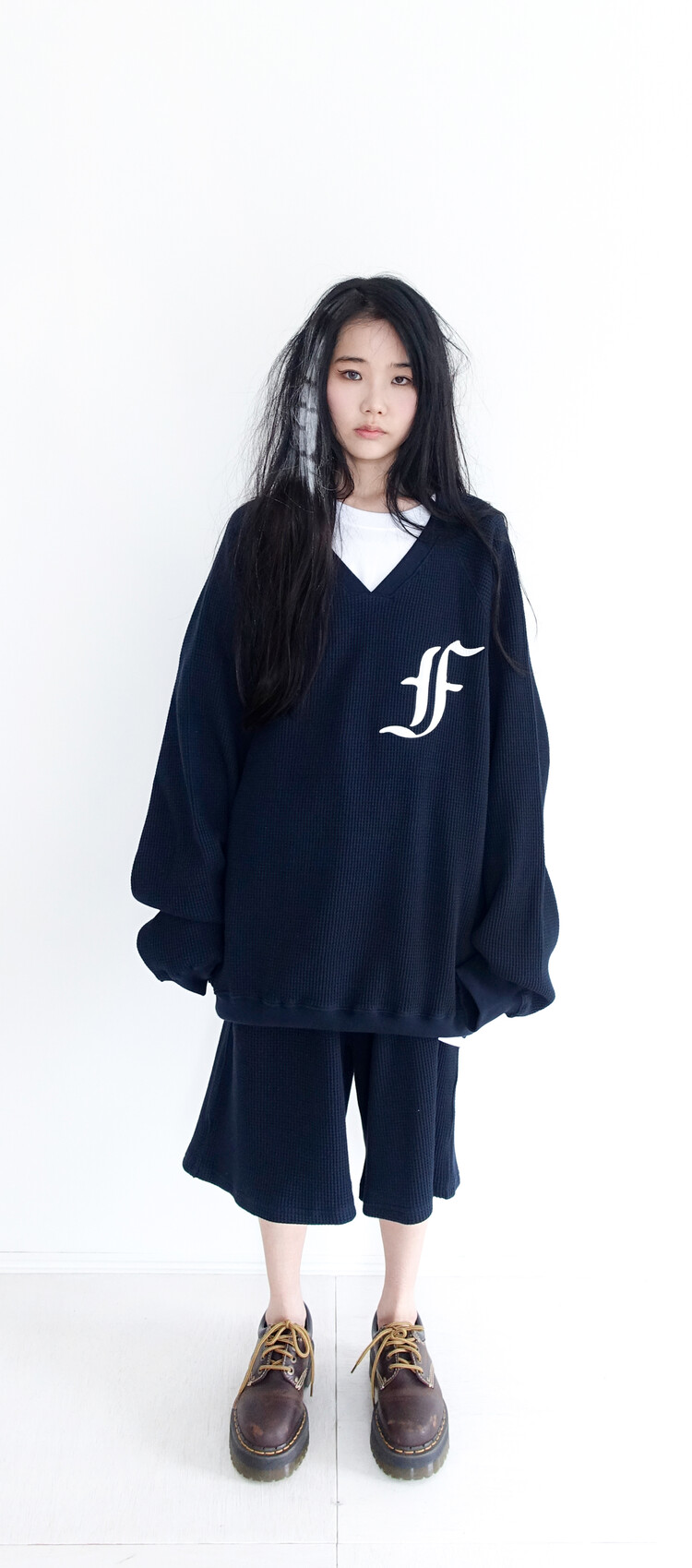 トップス shop faerie waffle boxy MTM (navy) 27차☆[F.E.E.S] waffle boxy MTM (navy)