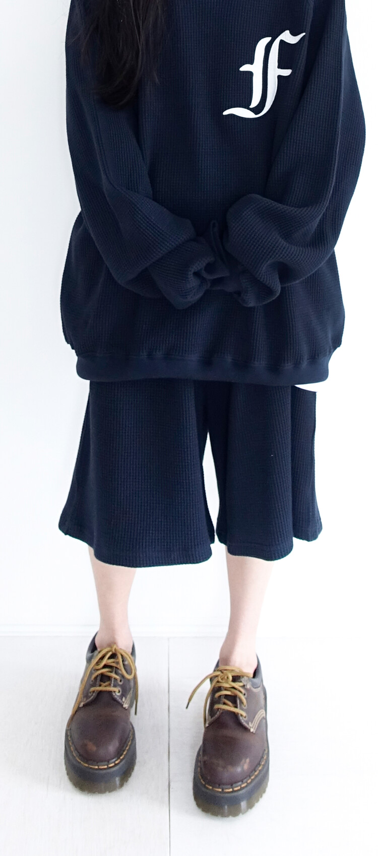 【fa.er.ie】waffle bermuda pants 8차☆[F.E.E.S] waffle bermuda pants (navy)