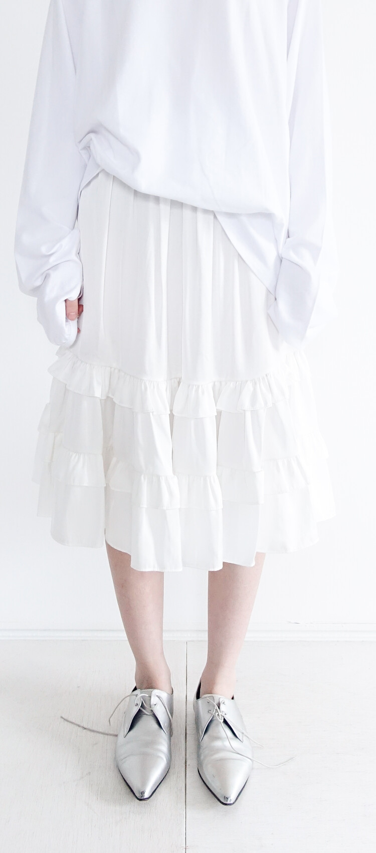 【fa.er.ie】silky frill flare skirt silky frill flare skirt
