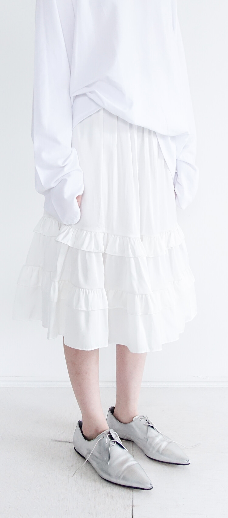 【fa.er.ie】silky frill flare skirt silky frill flare skirt