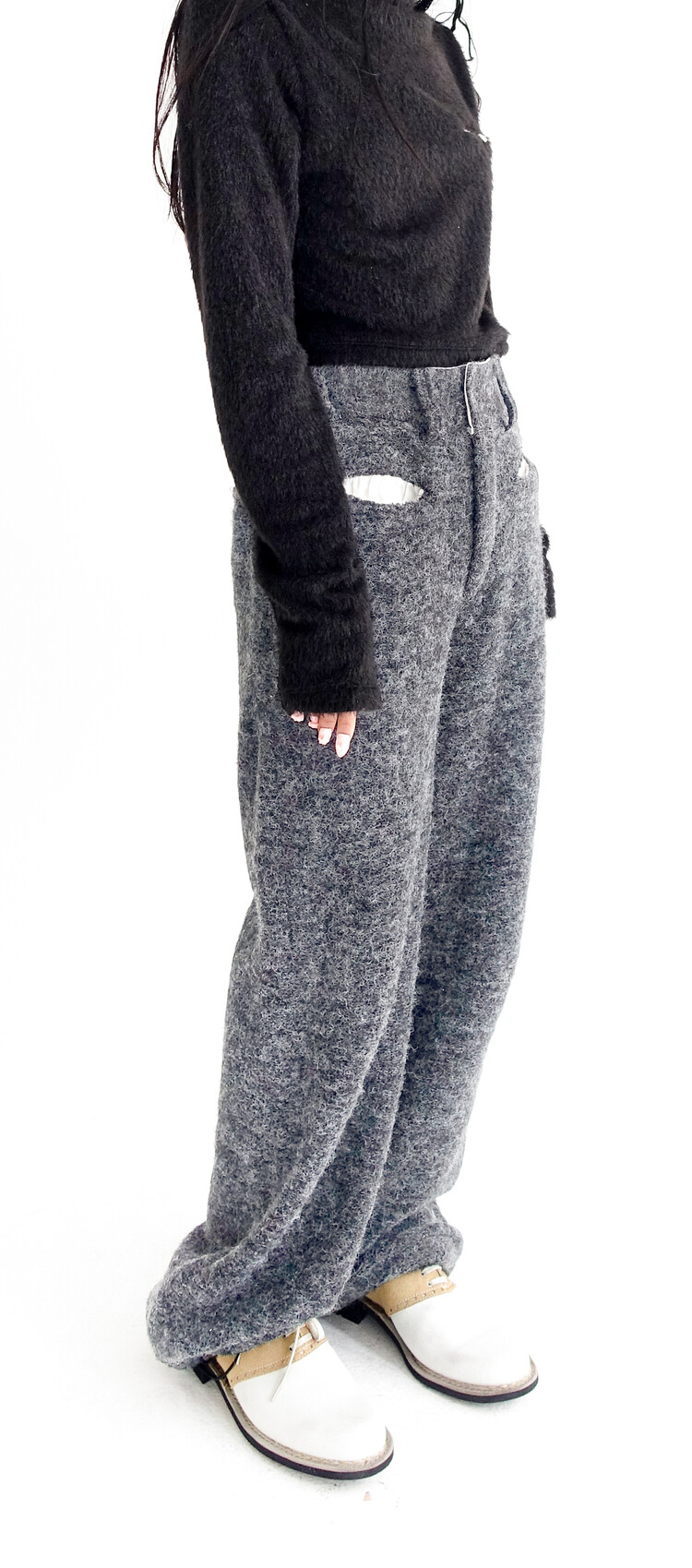 2차☆[fa.er.ie] fluffy easy jogger pants (grey)