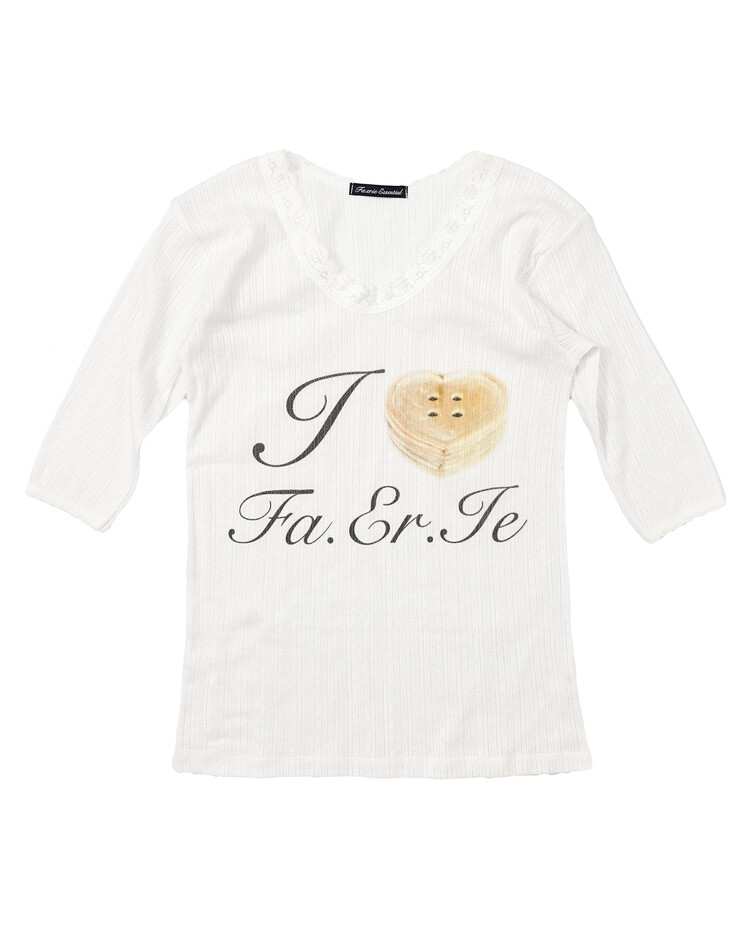 ★fa.er.ie★fa.er.ie lace T-shirt (ivory)★正規品/韓国送料込 13차☆[F.E.E.S] I ❦ fa.er.ie lace T-shirt (ivory)