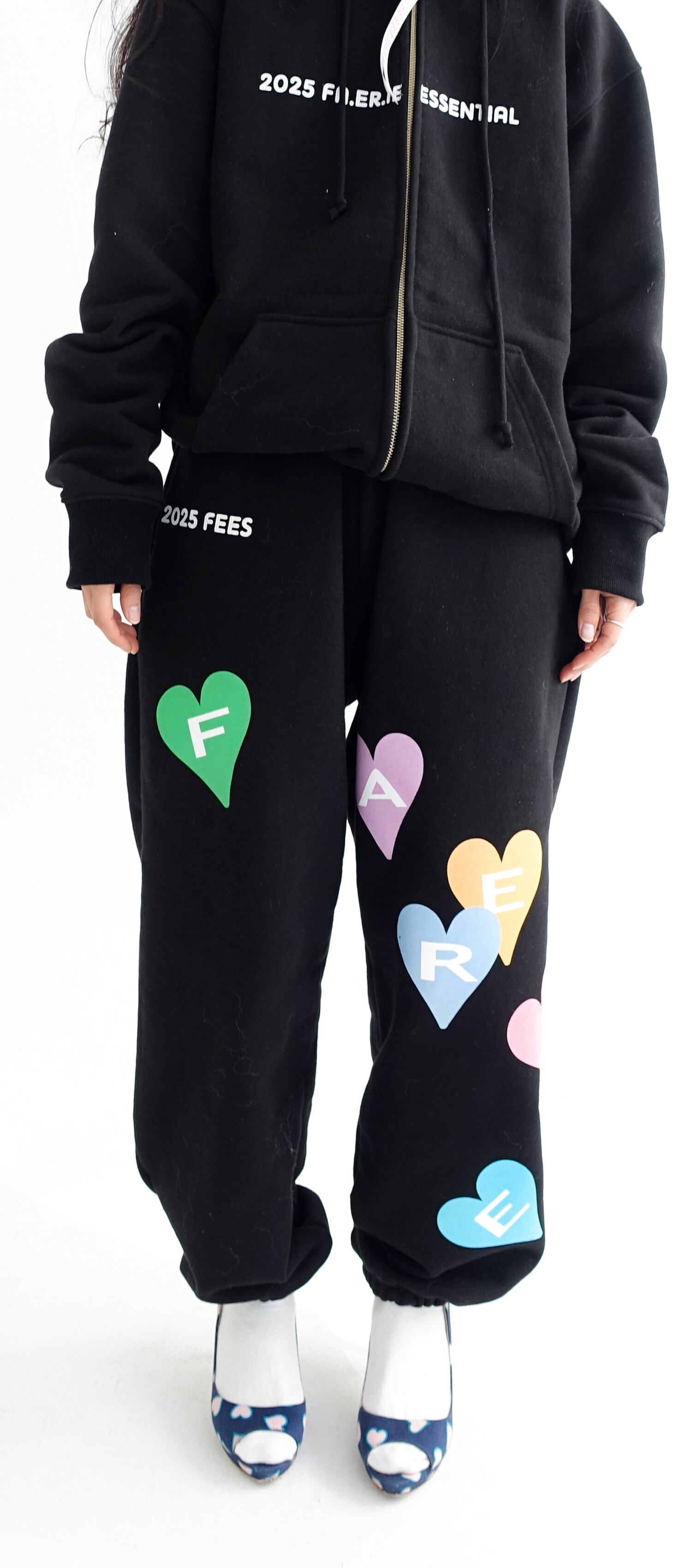 【fa.er.ie】heart balloons jogger pants 3차☆[F.E.E.S] heart balloons jogger pants (black)