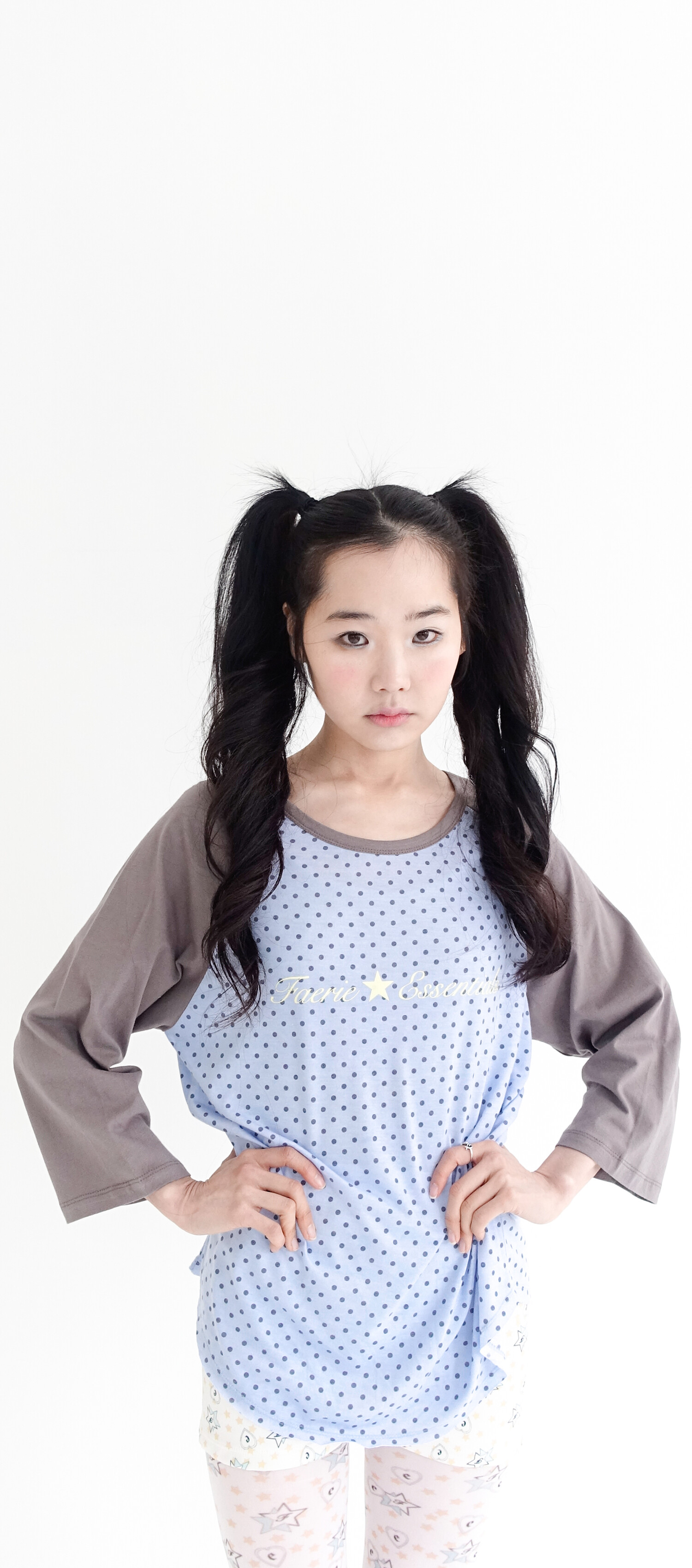 【fa.er.ie】dot raglan sleeve top 7차☆[F.E.E.S] dot raglan sleeve top (blue)