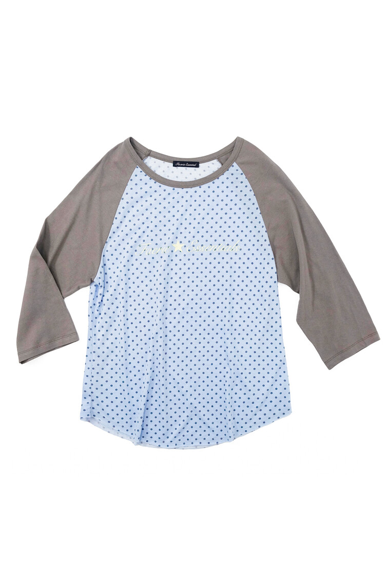 【fa.er.ie】dot raglan sleeve top 7차☆[F.E.E.S] dot raglan sleeve top (blue)