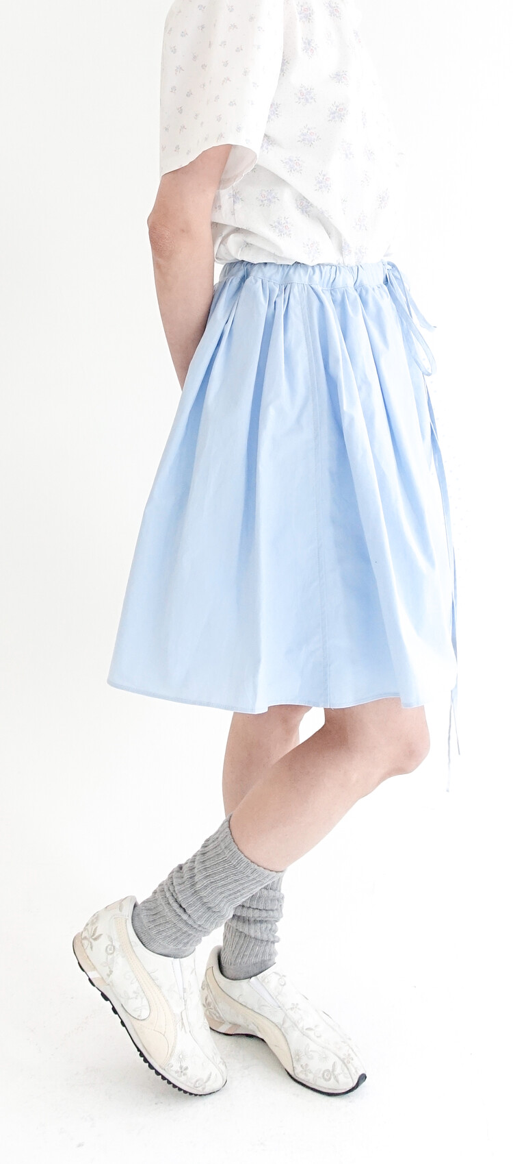 【fa.er.ie】half pattern cotton skirt 3차☆[F.E.E.S] half pattern cotton skirt (blue)