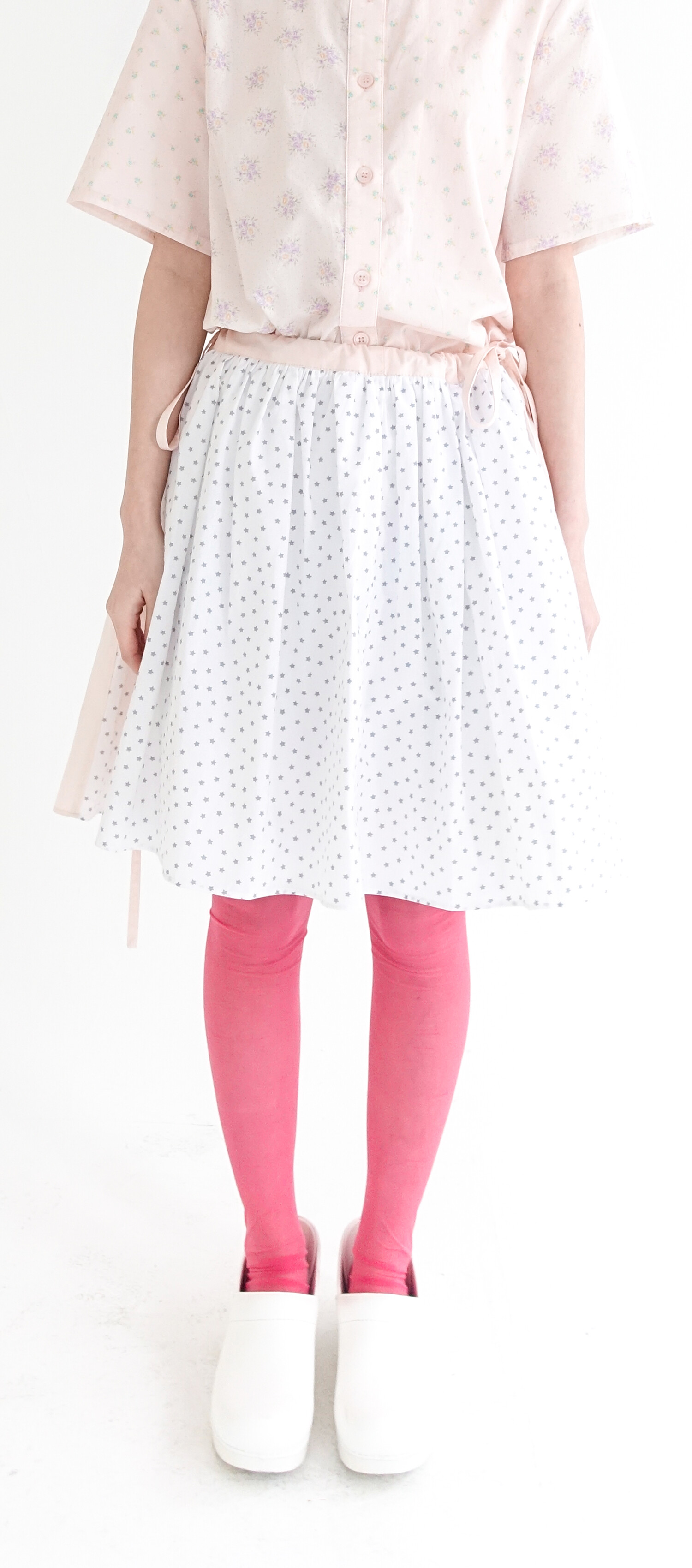 ★fa.er.ie★half pattern cotton skirt(pink)正規品/韓国送料込 3차☆[F.E.E.S] half pattern cotton skirt (pink)
