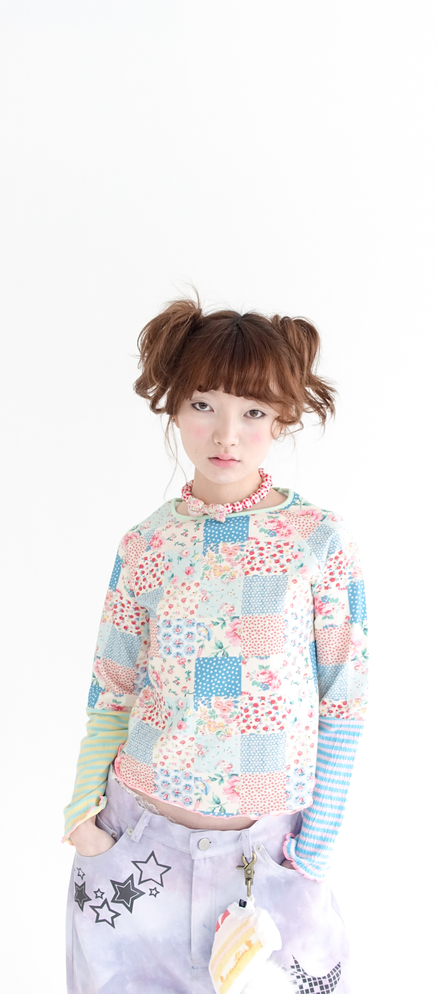 ★fa.er.ie★ppi ppi patchwork long top (blue)★韓国送料込 5차☆[F.E.E.S] ppi ppi patchwork long top (blue)