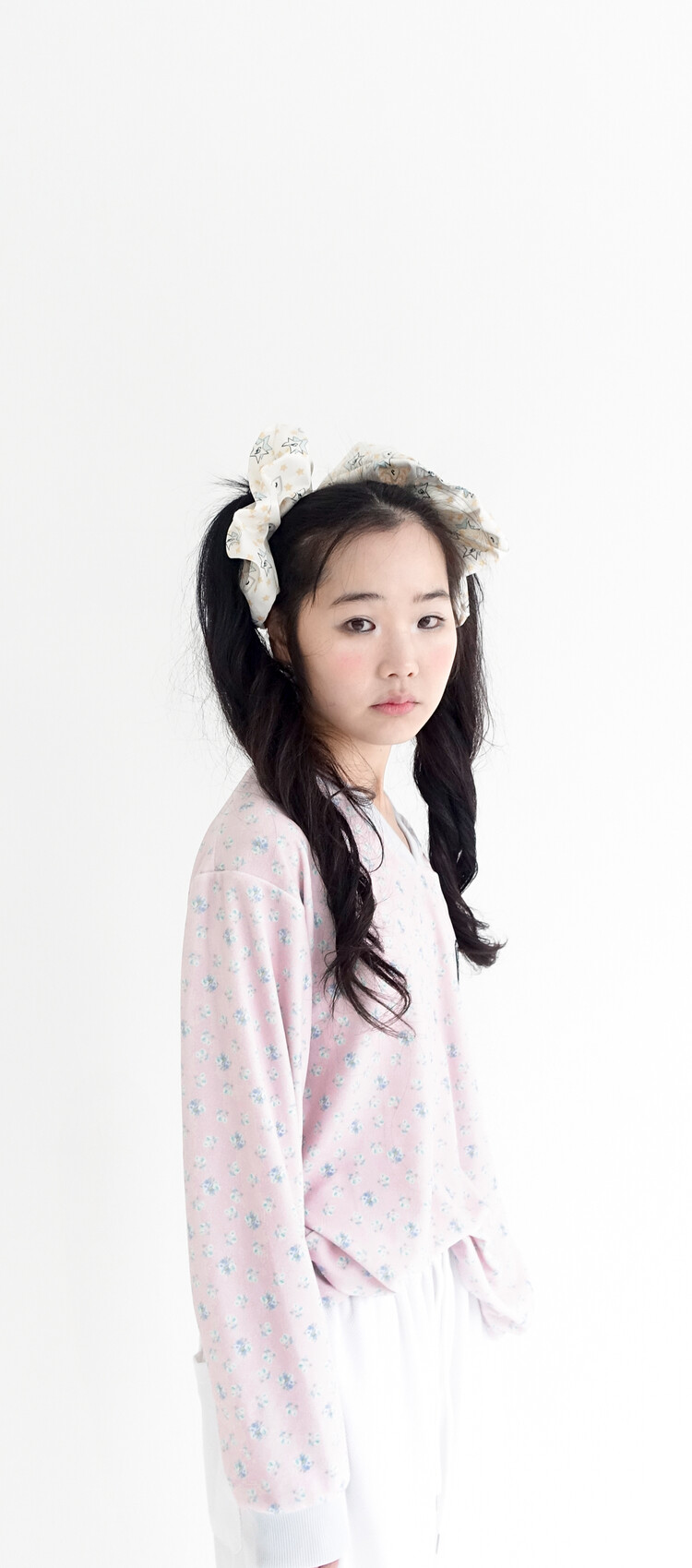 【fa.er.ie】 V neck flower terry shirt ♥3Color 7차☆[F.E.E.S] V neck flower terry shirt (ivory)