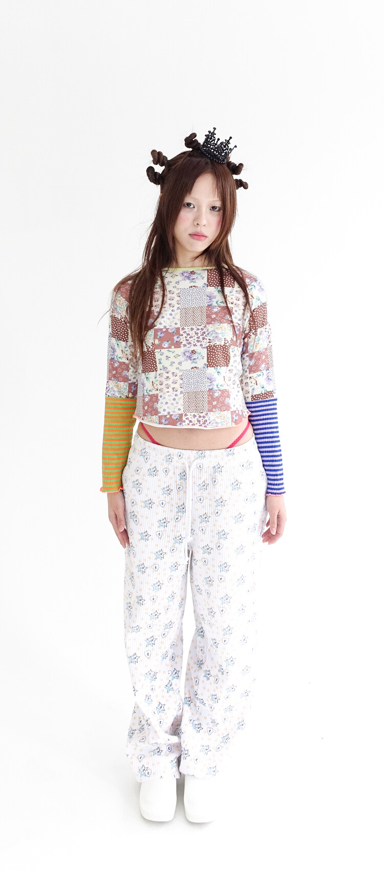 【fa.er.ie】 popping heart&star lounge sweats 2차☆[F.E.E.S] popping heart&star lounge sweats (white)