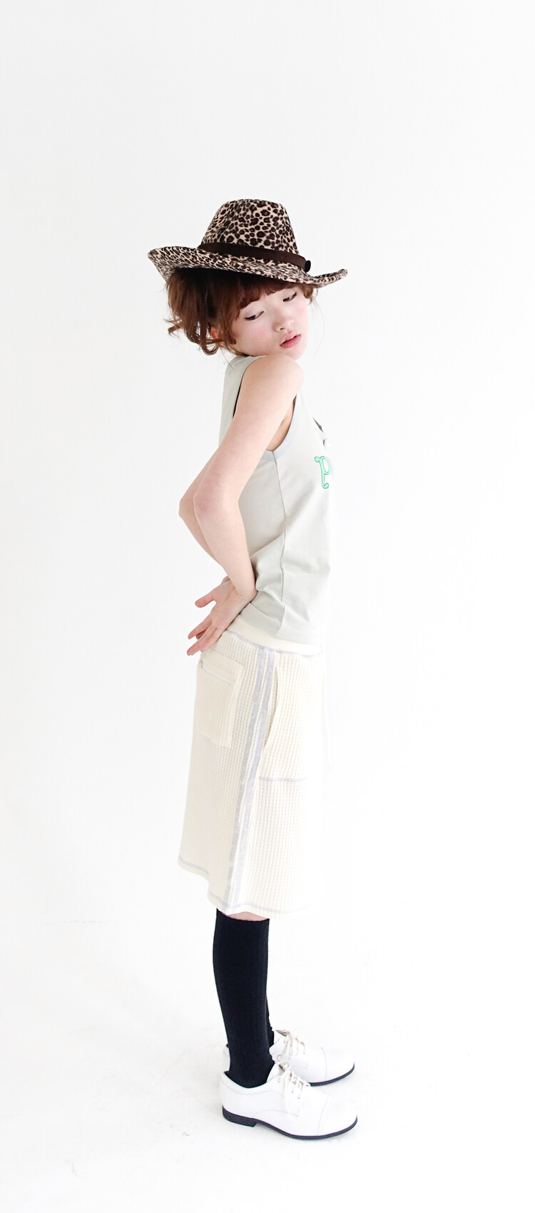 3차☆[F.E.E.S] waffle lining midi skirt (vanilla cream)