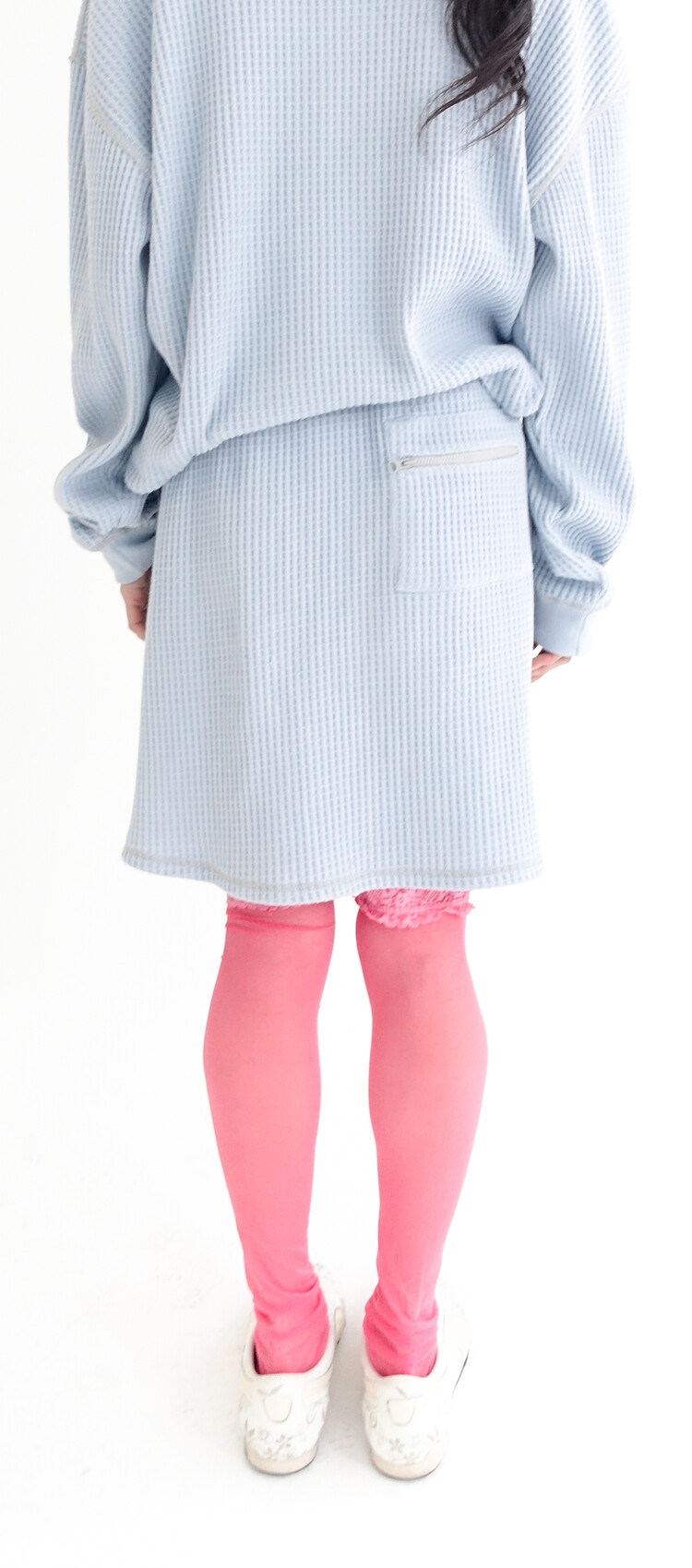 【fa.er.ie】waffle lining midi skirt 3차☆[F.E.E.S] waffle lining midi skirt (blue)