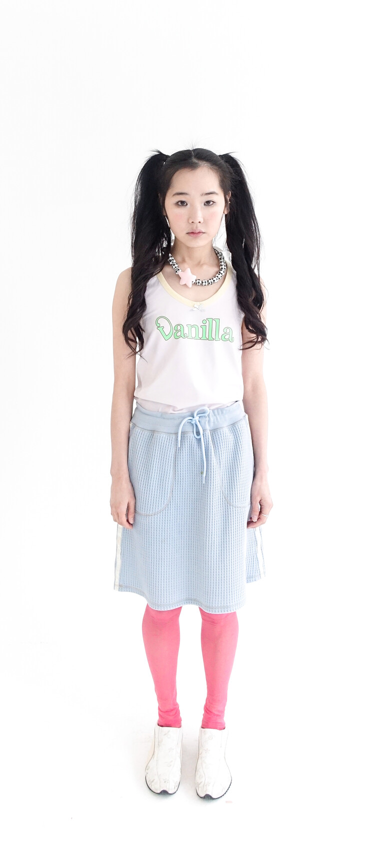 【fa.er.ie】waffle lining midi skirt 3차☆[F.E.E.S] waffle lining midi skirt (blue)