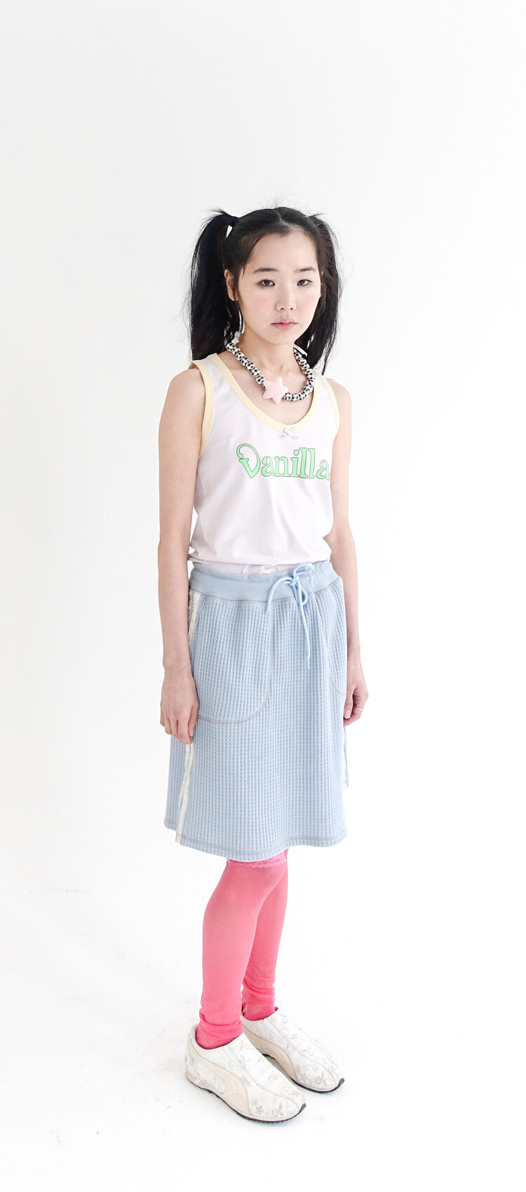 【fa.er.ie】waffle lining midi skirt 3차☆[F.E.E.S] waffle lining midi skirt (vanilla cream)