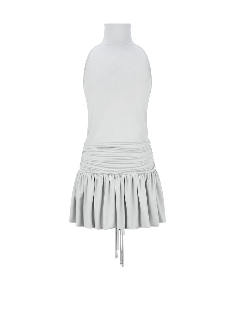 【fa.er.ie】halter neck jersey shirring dress ♥2color 2차☆[fa.er.ie] halter neck jersey shirring dress (light grey)