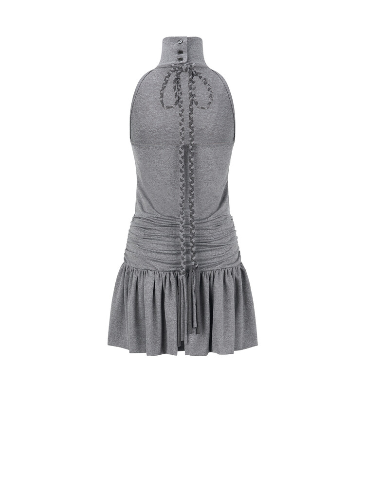 【fa.er.ie】halter neck jersey shirring dress ♥2color 2차☆[fa.er.ie] halter neck jersey shirring dress (light grey)
