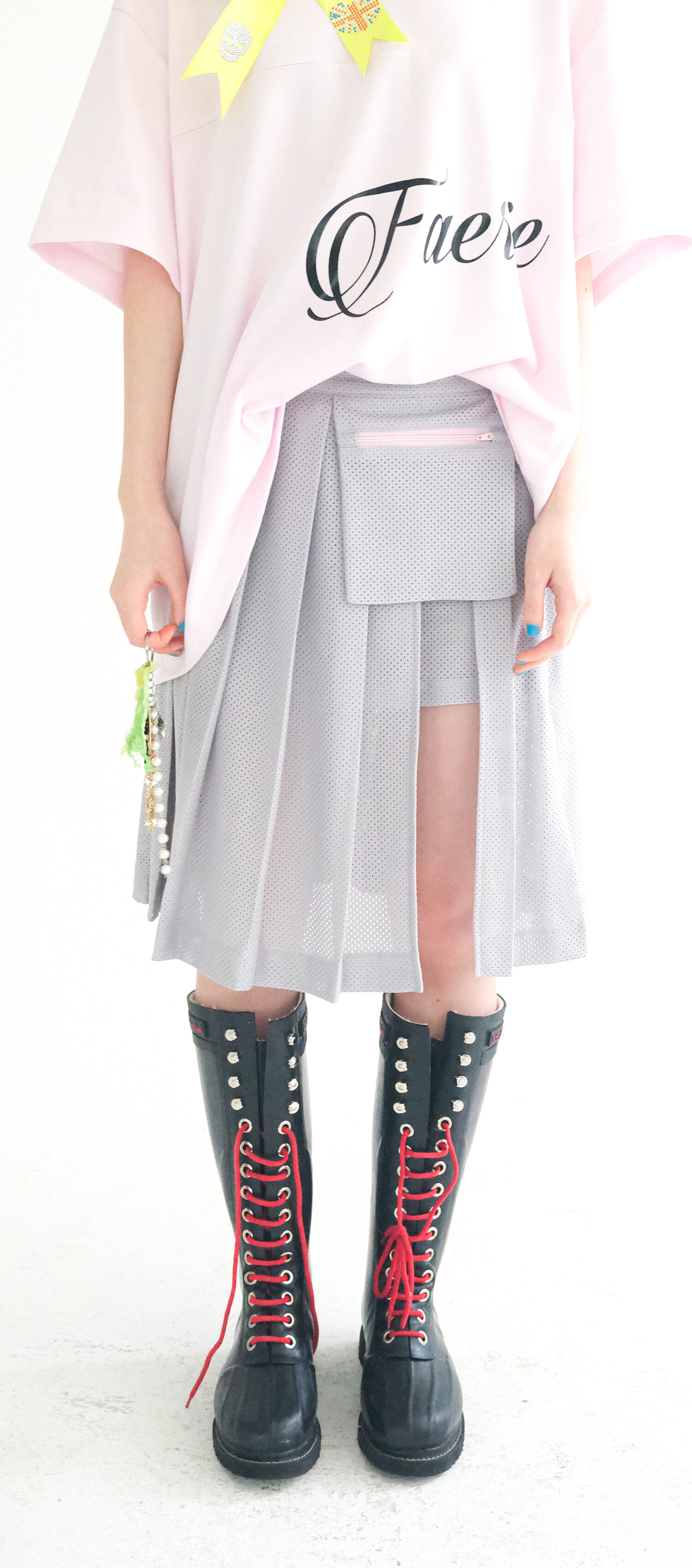 【fa.er.ie】mesh pocket pleats skirt pants 2차☆[fa.er.ie] mesh pocket pleats skirt pants (grey)