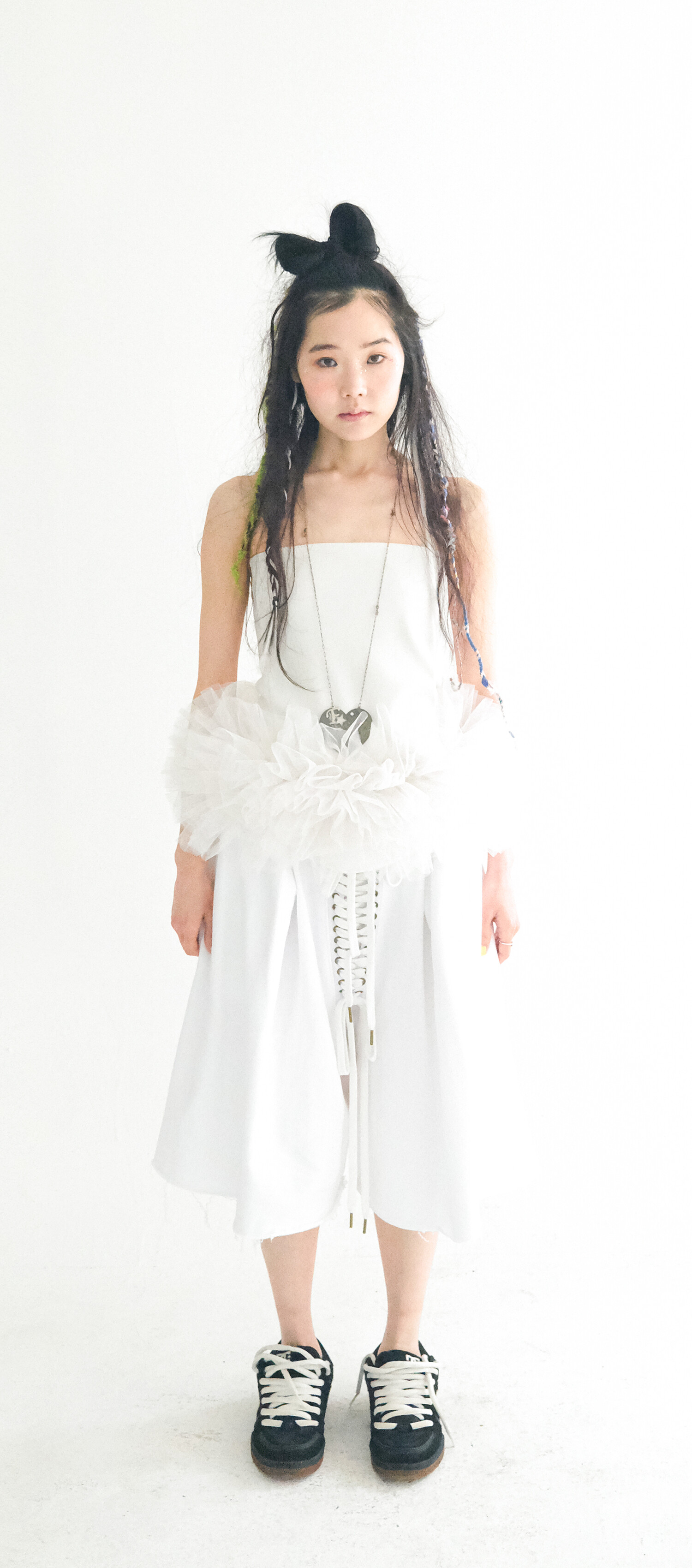 ★fa.er.ie★jersey volume tulle skirt (grey)★韓国送料込 Tulle skirt with jersey lining and elastic waistband - Blue