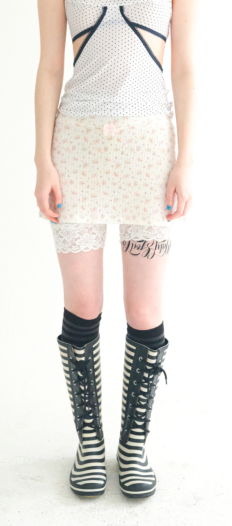 【fa.er.ie】flower jacquard skirt pants (sky blue) 2차☆[fa.er.ie] flower jacquard skirt pants (cream)
