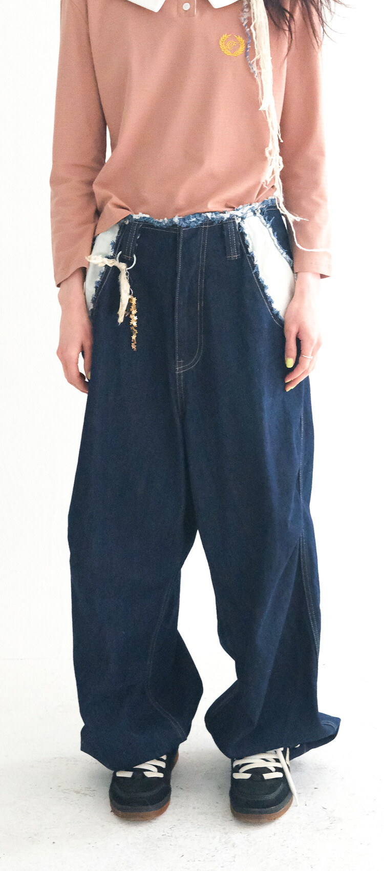 【fa.er.ie】cut-off denim maxi pants fa.er.ie] cut-off denim maxi pants (blue)