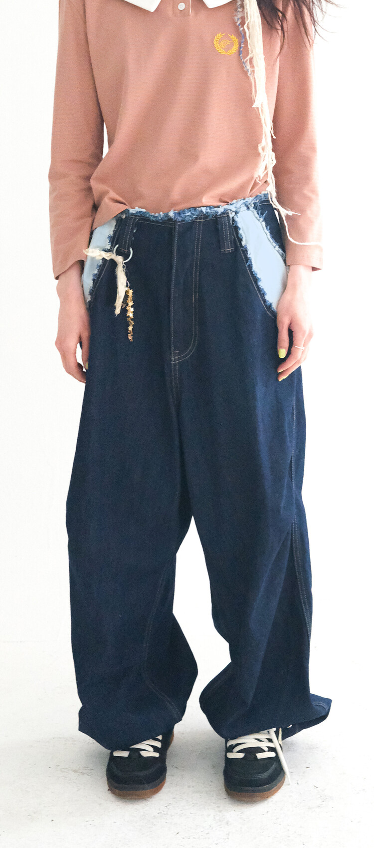 【fa.er.ie】 cut-off denim maxi pants(unisex) ♥2color 2차☆[fa.er.ie] cut-off denim maxi pants (blue)