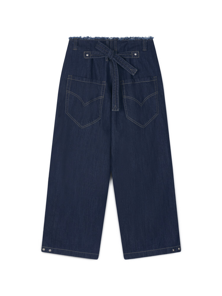 ★fa.er.ie★cut-off denim maxi pants (blue)★韓国送料込 fa.er.ie] cut-off denim maxi pants (blue)