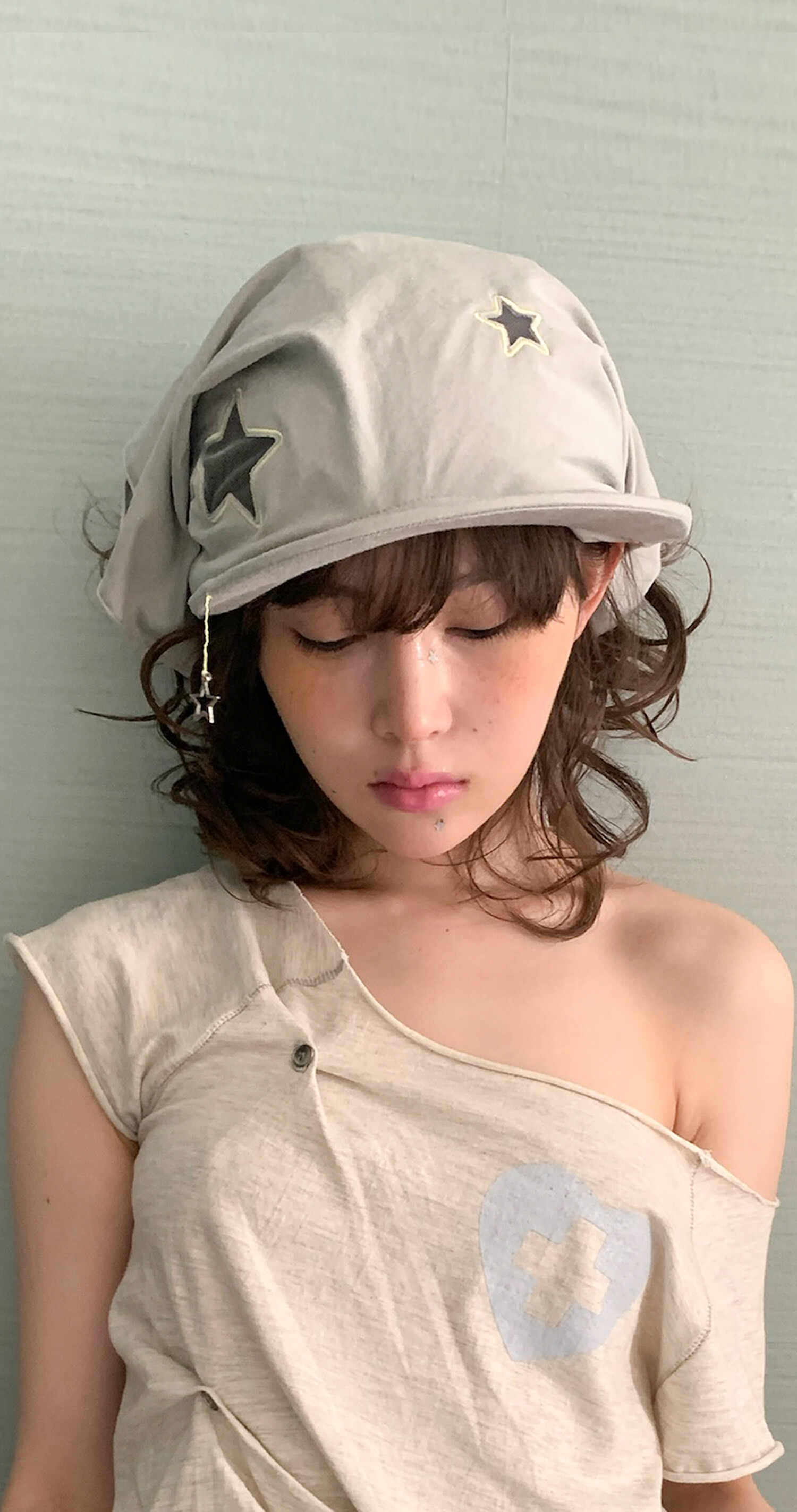 【fa.er.ie】 star&charms bandana cap F.E.E.S] star&charms bandana cap (light grey)