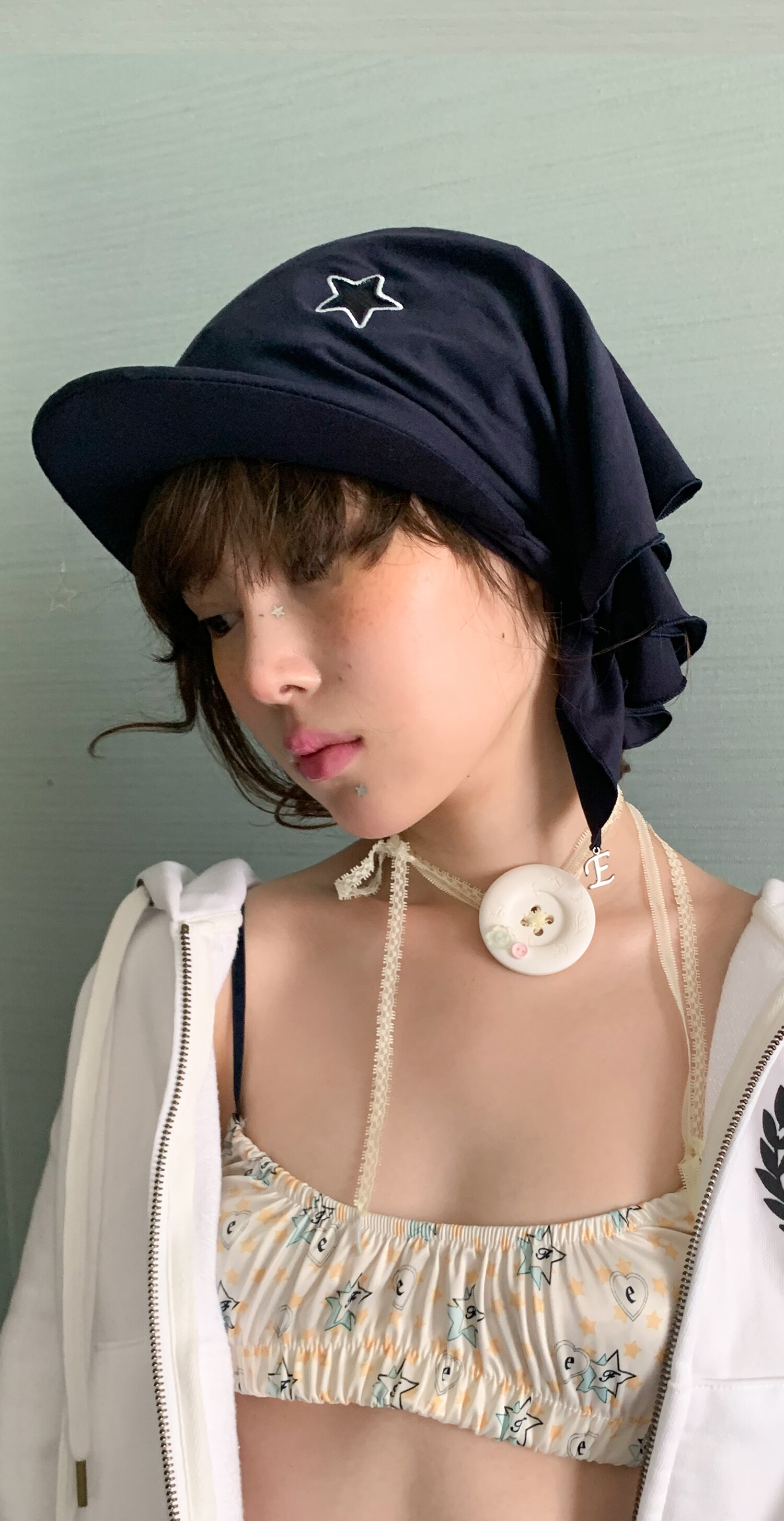 【fa.er.ie】 star&charms bandana cap F.E.E.S] star&charms bandana cap (navy)