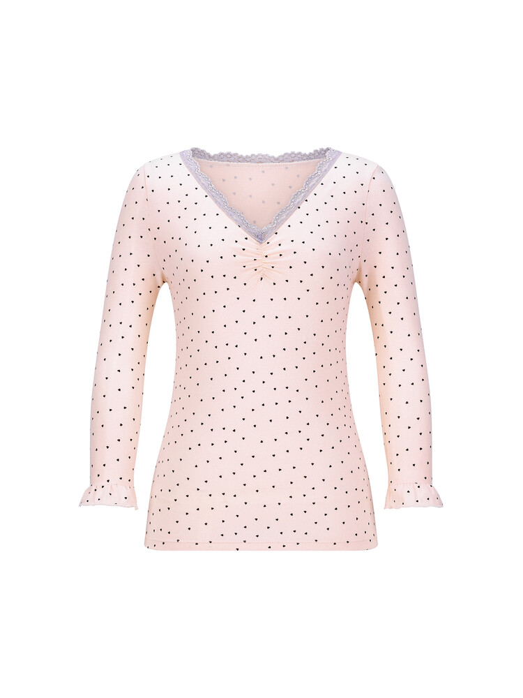 11차☆[F.E.E.S] mini heart lace top (light pink)