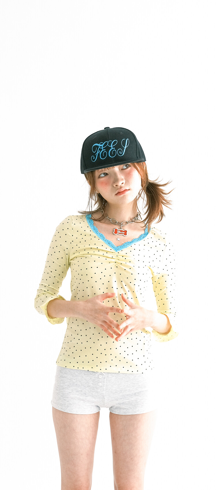 トップス faerie mini heart lace top 17차☆[F.E.E.S] mini heart lace top (lemon)